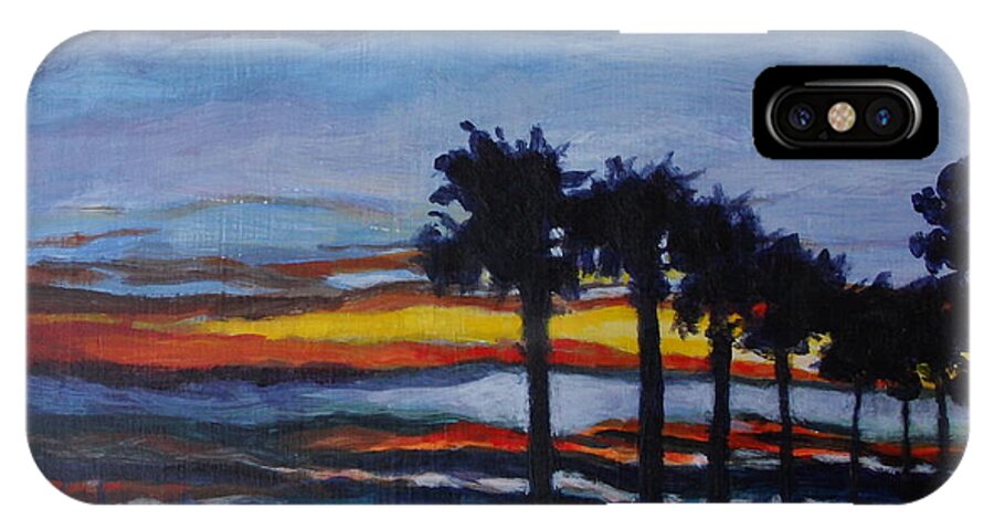 Sunset iPhone X Case featuring the painting Sunset in St. Andrews by Jan Bennicoff