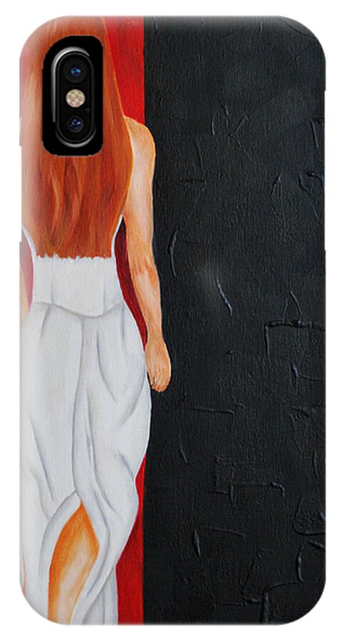 Oil iPhone X Case featuring the painting The mystery woman by Sonali Kukreja