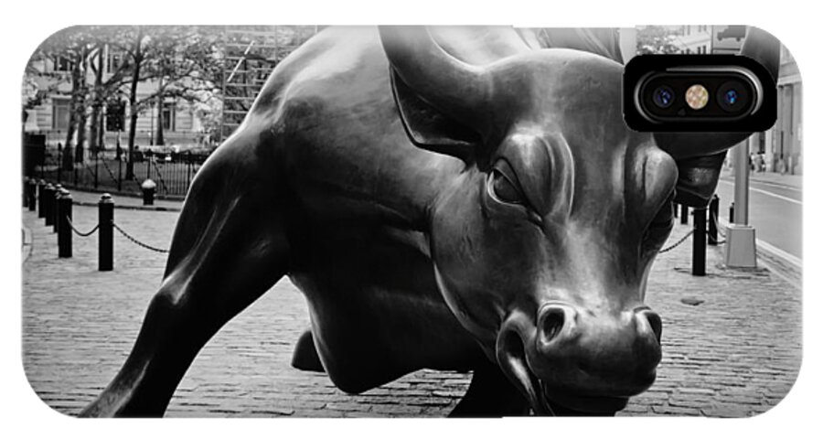 Wall Street iPhone X Case featuring the photograph The Wall Street Bull by Mountain Dreams
