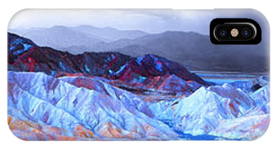 Death Valley iPhone X Case featuring the photograph 20100509_1949_100_2204_pano_adj by Gregory Scott