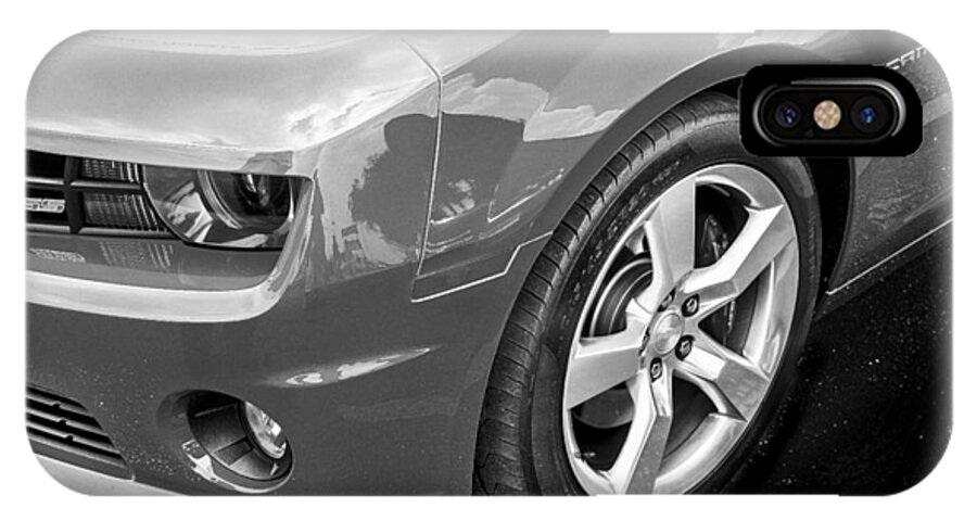 2012 Chevy iPhone X Case featuring the photograph 2012 Chevy Camaro SS BW by Rich Franco