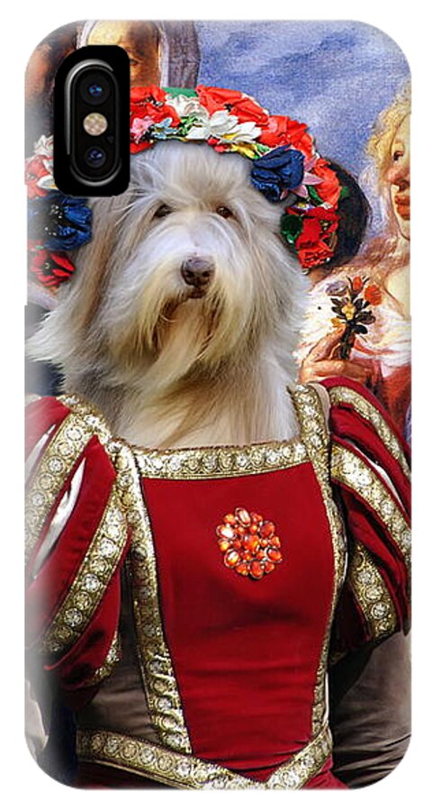 Bearded Collie iPhone X Case featuring the painting Bearded Collie Art Canvas Print #2 by Sandra Sij