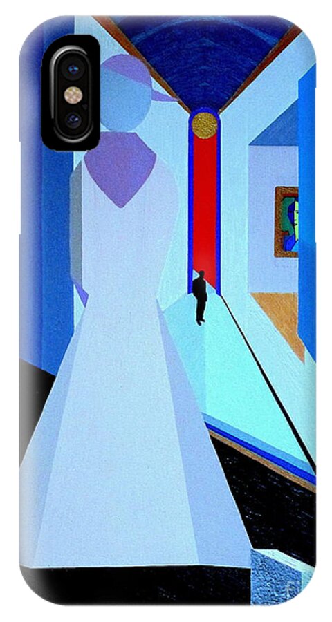 Musee D'orsay iPhone X Case featuring the painting blue d'Orsay #3 by Bill OConnor