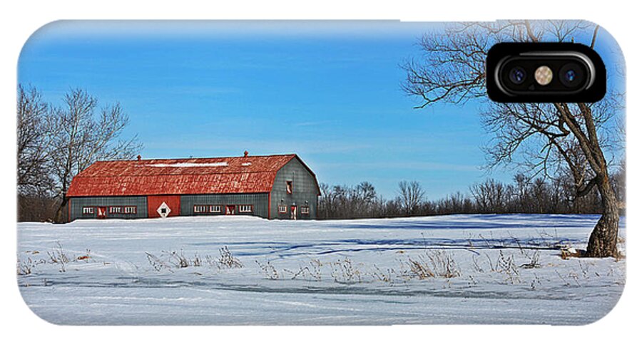 Red iPhone X Case featuring the photograph Red Barn #3 by Sophie Vigneault