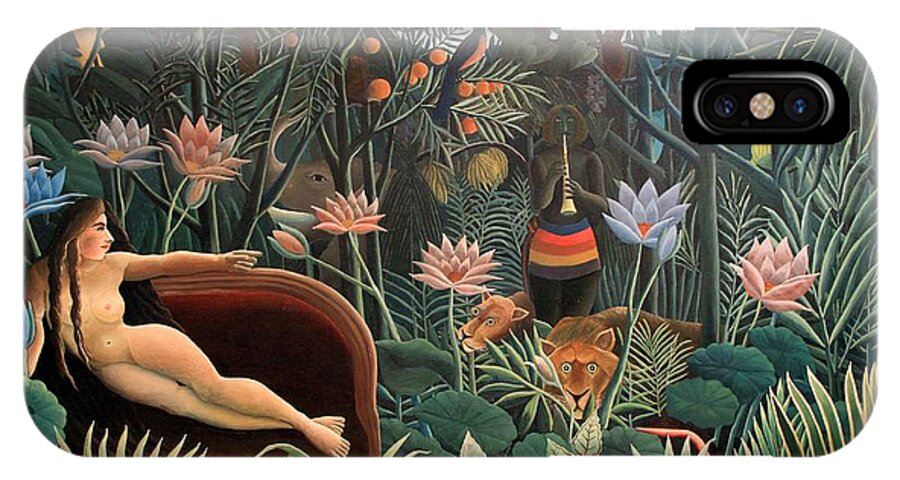 Henri Rousseau iPhone X Case featuring the painting The Dream #3 by Henri Rousseau