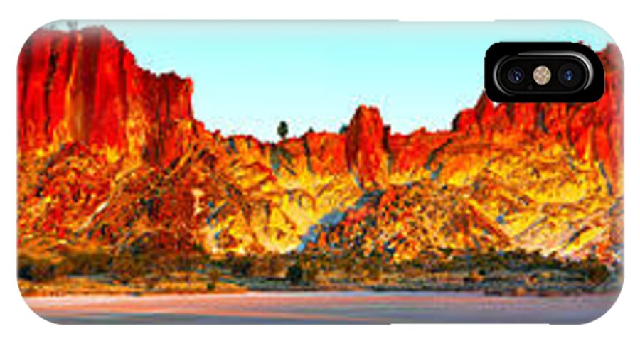 Rainbow Valley Outback Landscape Australian Central Australia Clay Pan Dry Arid Panorama Panoramic iPhone X Case featuring the photograph Rainbow Valley #32 by Bill Robinson