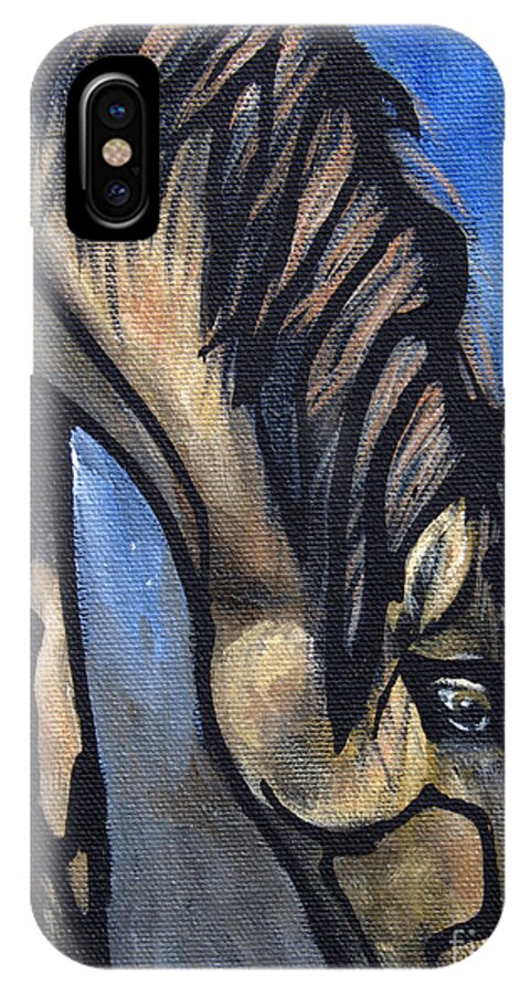 Horse iPhone X Case featuring the painting #34 June 25th #34 by Jonelle T McCoy