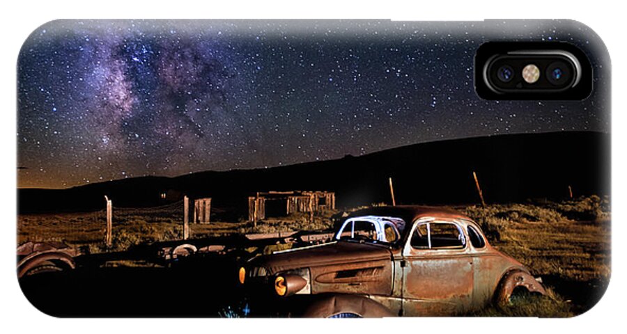 Night iPhone X Case featuring the photograph '37 Chevy and Milky Way #37 by Cat Connor