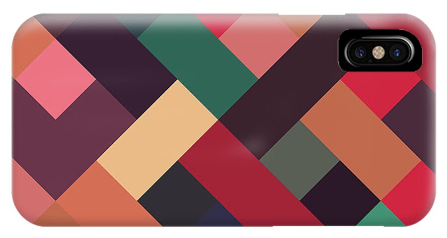 Abstract iPhone X Case featuring the digital art Pixel Art #39 by Mike Taylor