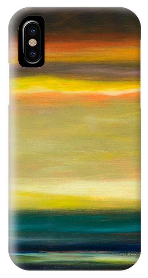 Brown iPhone X Case featuring the painting Horizons #1 by Gina De Gorna
