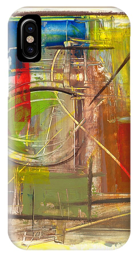 Abstract iPhone X Case featuring the painting Untitled #425 by Chris N Rohrbach