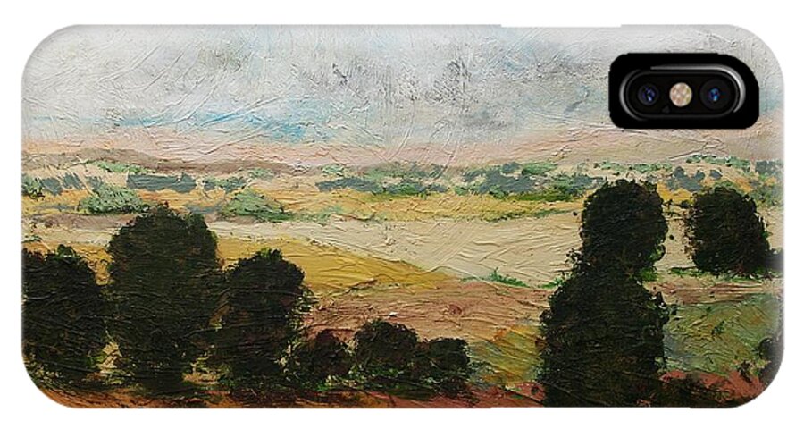 Landscape iPhone X Case featuring the painting 45 Acres by Allan P Friedlander