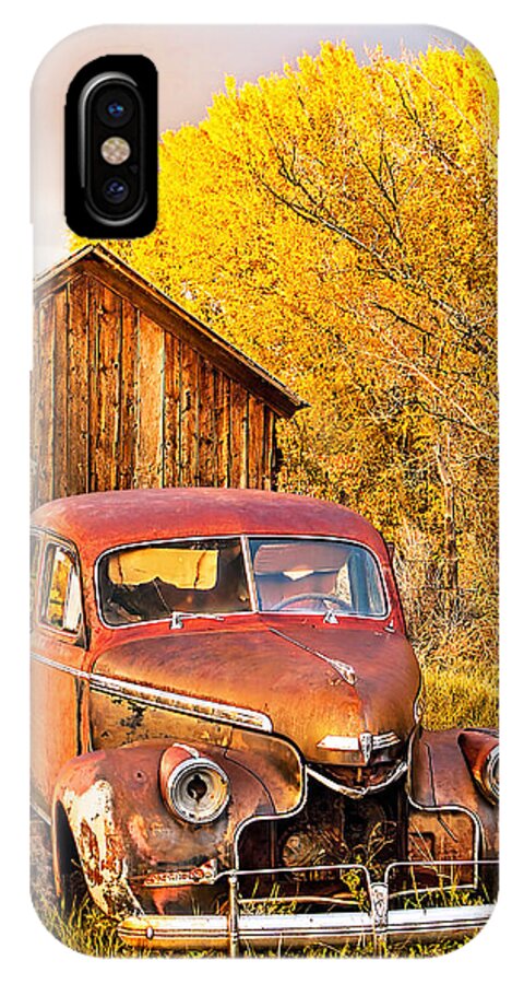Autumn iPhone X Case featuring the photograph 46 Chevy in the Weeds by Rick Wicker