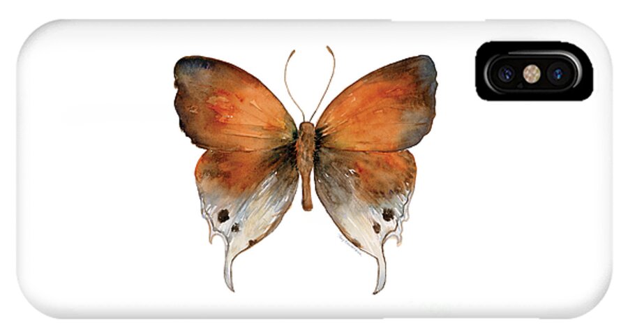 Manto iPhone X Case featuring the painting 47 Mantoides Gama Butterfly by Amy Kirkpatrick