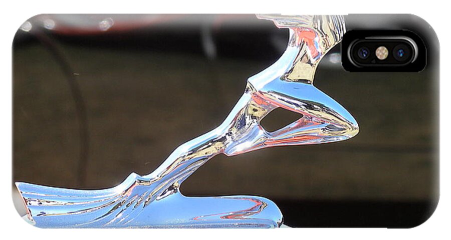 Antique Automobile iPhone X Case featuring the painting Hood Ornament #5 by Alan Johnson