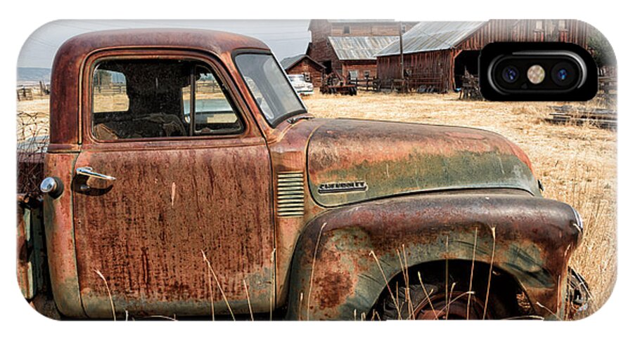 Chevrolet iPhone X Case featuring the photograph '54 Chevy put out to Pasture #54 by Kathleen Bishop