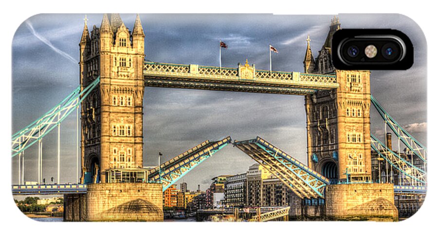 Tower Bridge iPhone X Case featuring the photograph Tower Bridge London opening #6 by David Pyatt