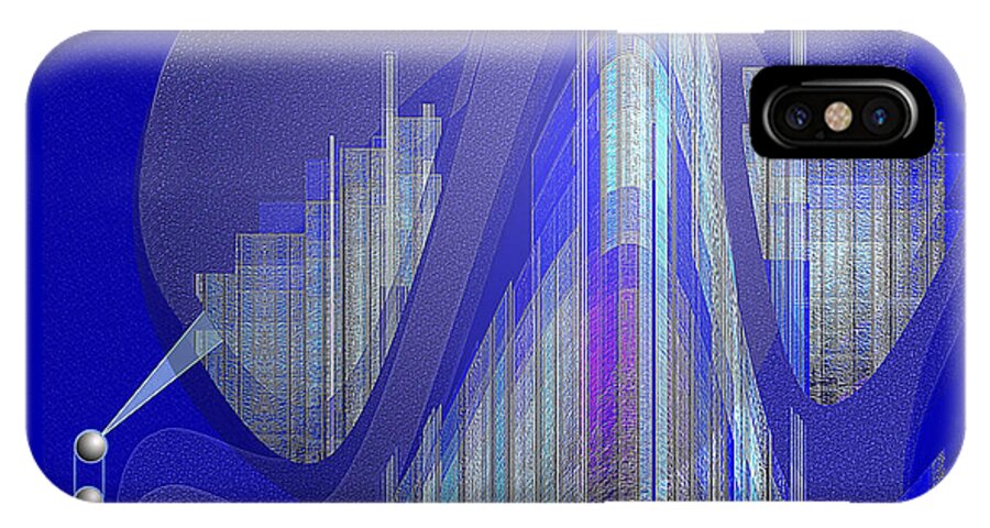 629 iPhone X Case featuring the painting 629 - City of future 5 .... by Irmgard Schoendorf Welch