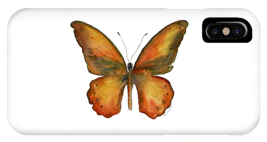 Lydius Butterfly iPhone X Case featuring the painting 85 Lydius Butterfly by Amy Kirkpatrick