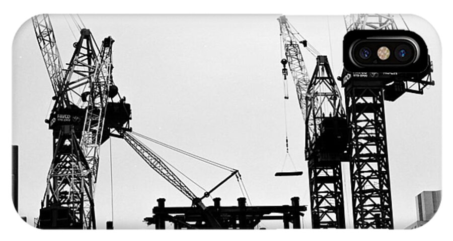 Wtc iPhone X Case featuring the photograph #96 Kangaroo crane moving up #96 by William Haggart
