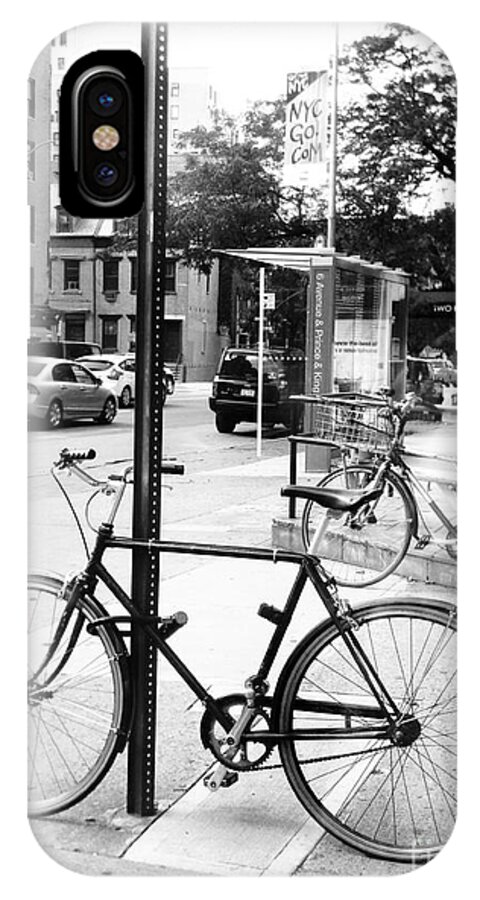 A Bike In Nyc iPhone X Case featuring the photograph A bike in NYC by Robin Coaker