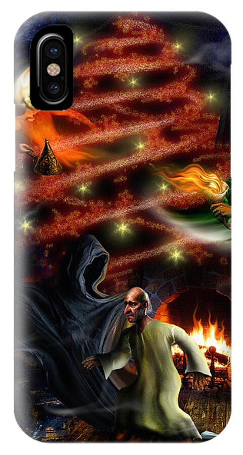 A Christmas Carol iPhone X Case featuring the digital art A Christmas Carol by Alessandro Della Pietra