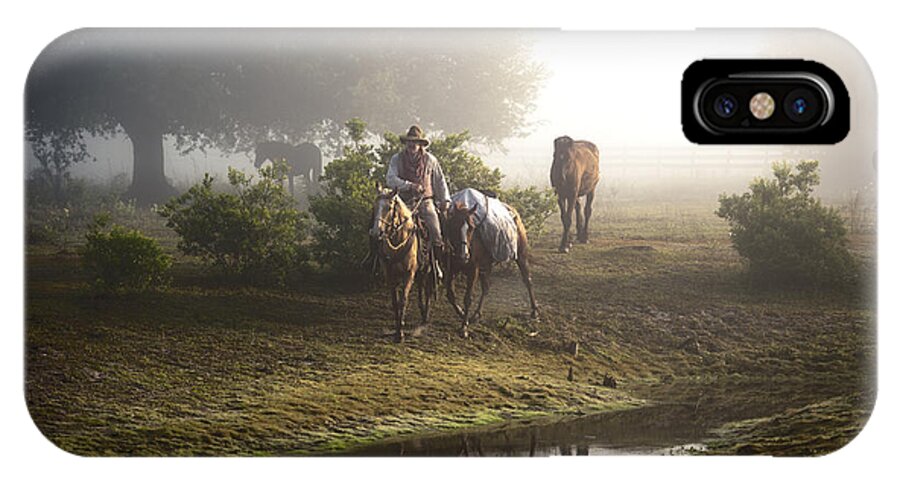 Horse iPhone X Case featuring the photograph A Day At Dry Creek by Linda Constant