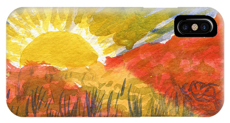 Watercolor Sunshine iPhone X Case featuring the painting A Little Better Every Day by Victor Vosen