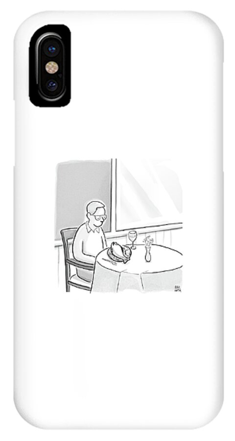 A Man At A Restaurants Looks At The Fish iPhone X Case