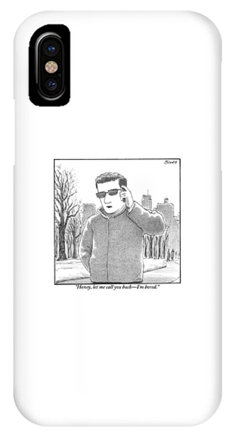 A Man Is Seen Talking On A Cell Phone iPhone X Case