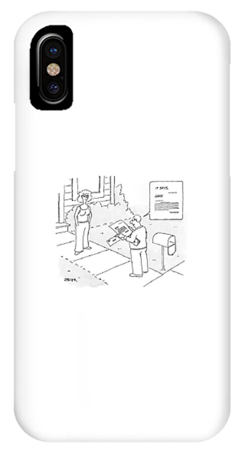 A Man Reads A Letter That Has Lines iPhone X Case
