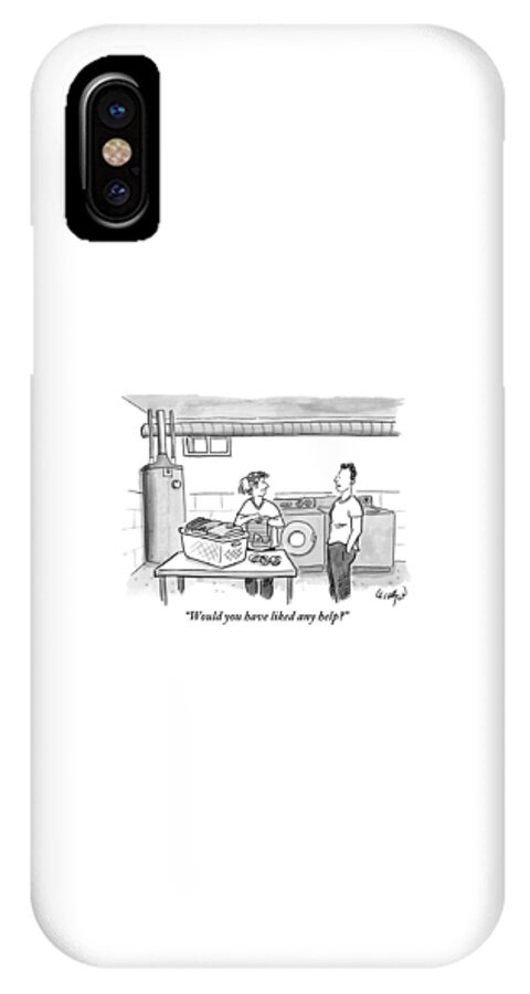 A Man Talks To A Woman Who's Just Done Laundry iPhone X Case