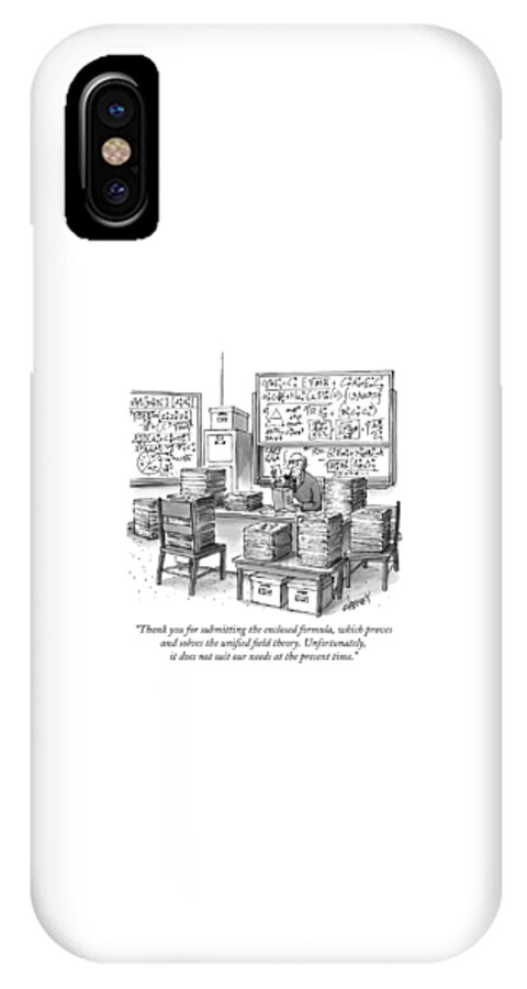 A Mathematician In A Room Full Of Stacked Papers iPhone X Case
