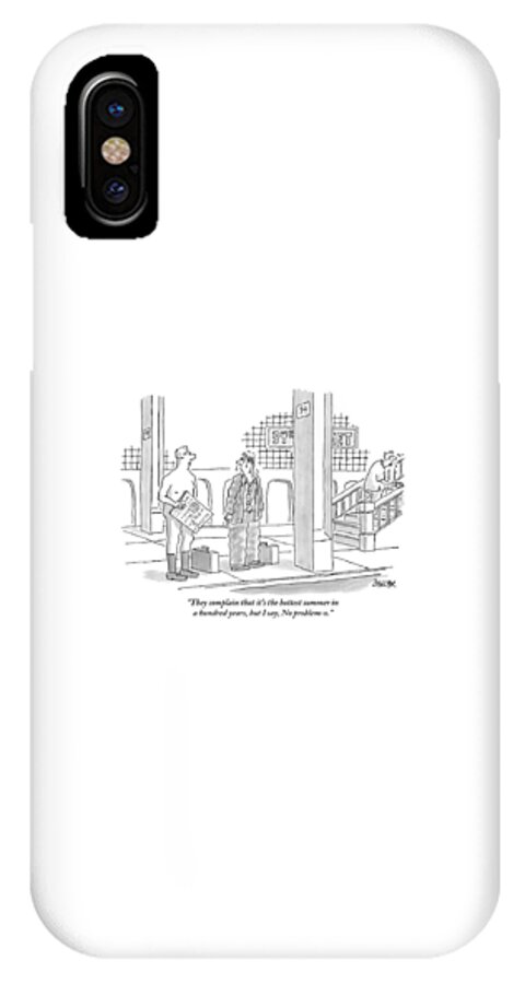 A Naked Businessman Speaks To A Sweaty Man iPhone X Case