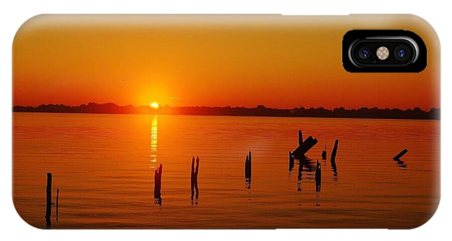 Sunrise iPhone X Case featuring the photograph A New Day Dawns... Over Dock Remains by Daniel Thompson