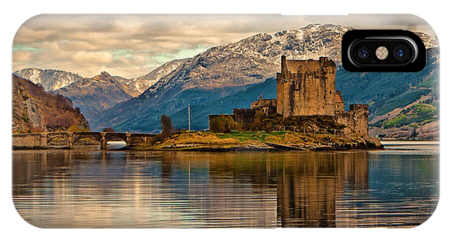 Scotland iPhone X Case featuring the photograph A reflection at Eilean Donan Castle by Chris Boulton