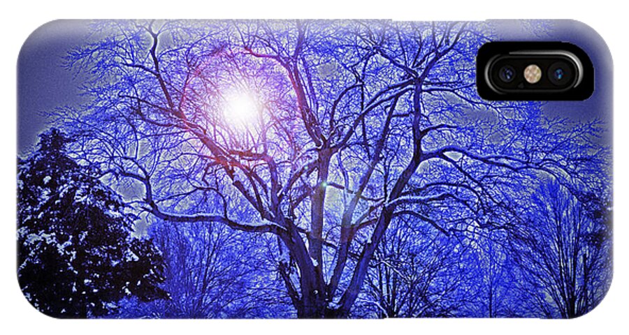 A Snow Glow Evening iPhone X Case featuring the photograph A Snow Glow Evening by Lydia Holly