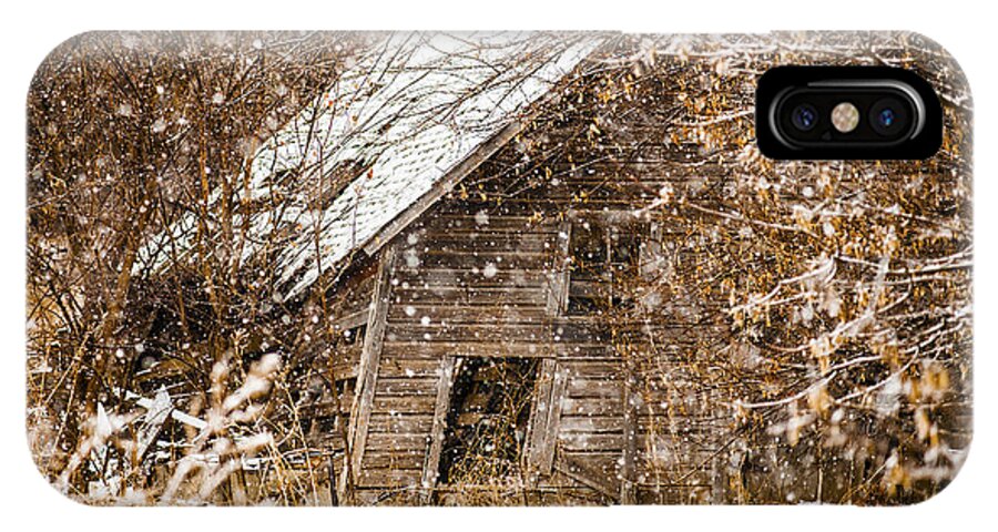 Barns iPhone X Case featuring the photograph A Winter Shed by Ed Peterson
