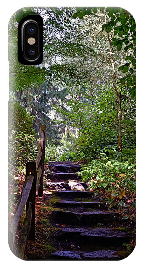 Lakewold Gardens iPhone X Case featuring the photograph A Wooded Path by Anthony Baatz