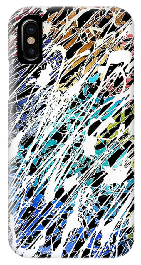 Abstract iPhone X Case featuring the painting Abstract 1 by Shabnam Nassir