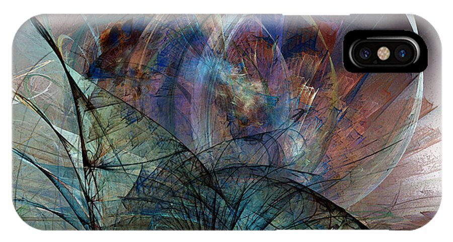 Abstract iPhone X Case featuring the digital art Abstract Art Print In the Mood by Karin Kuhlmann