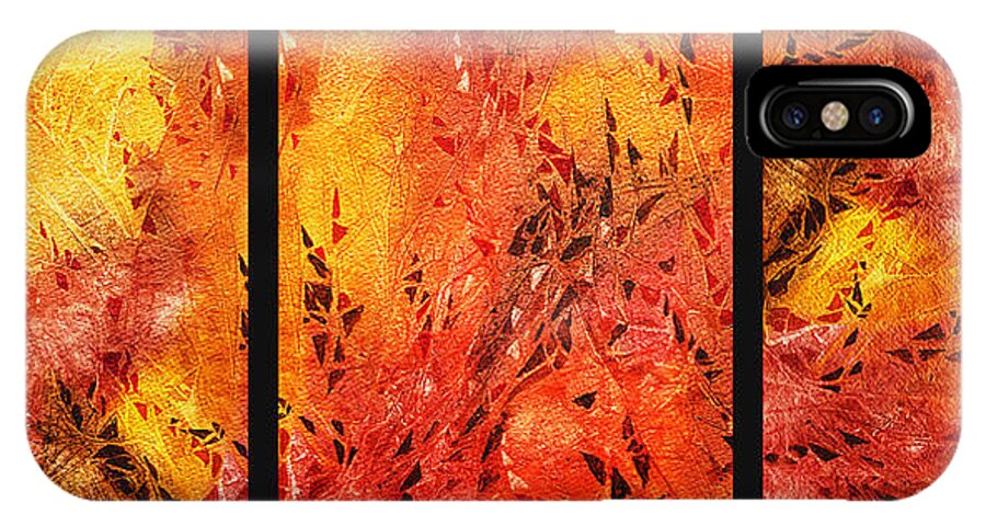 Fireplace iPhone X Case featuring the painting Abstract Fireplace by Irina Sztukowski