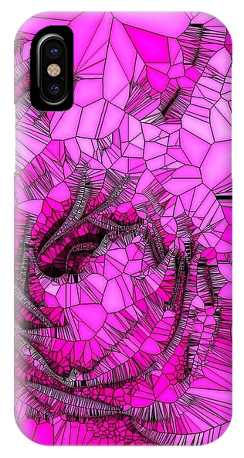 Rose iPhone X Case featuring the photograph Abstract Pink Rose Mosaic by Saundra Myles