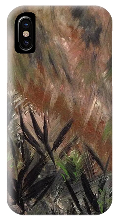 Abstract iPhone X Case featuring the painting Abundance by Denise Beaupre