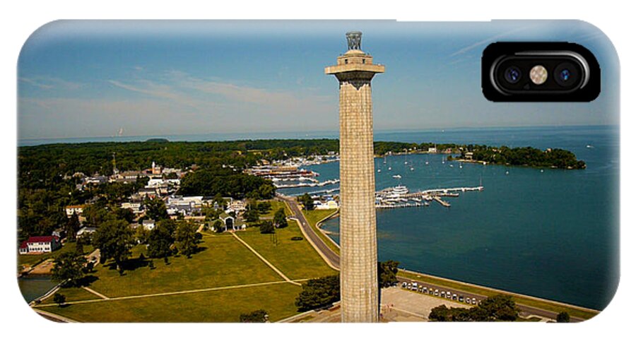 Aerial iPhone X Case featuring the photograph Aerial Perry's Monument by Kevin Cable