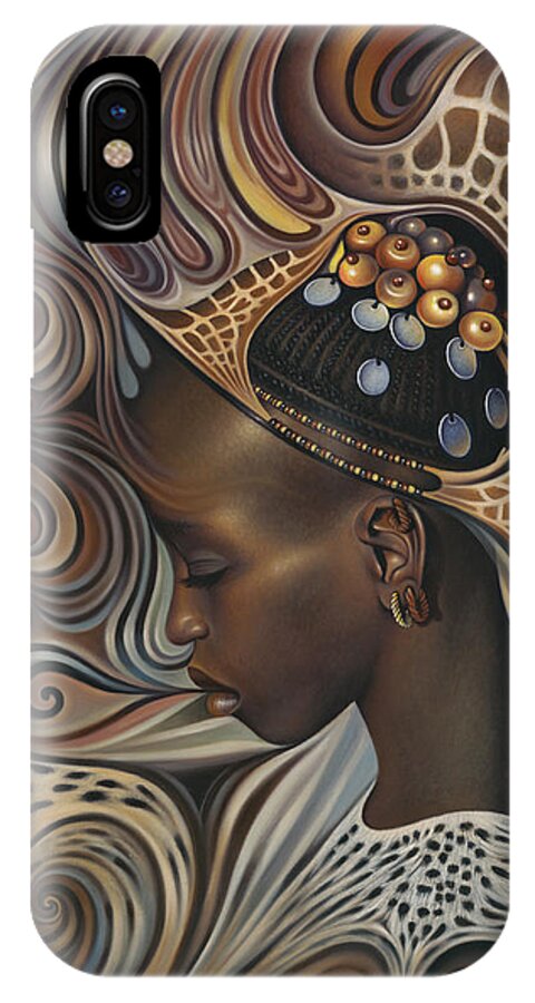 African iPhone X Case featuring the painting African Spirits II by Ricardo Chavez-Mendez