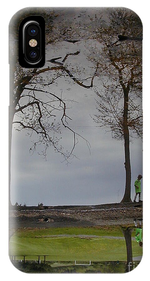 Copyright 2014 By Christopher Plummer iPhone X Case featuring the photograph After Soccer by the Pond by Christopher Plummer