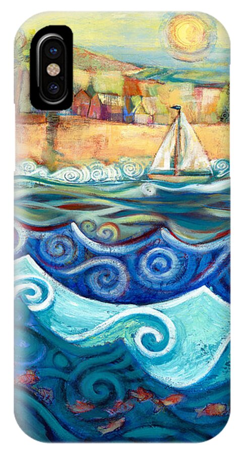Jen Norton iPhone X Case featuring the painting Afternoon Sail by Jen Norton