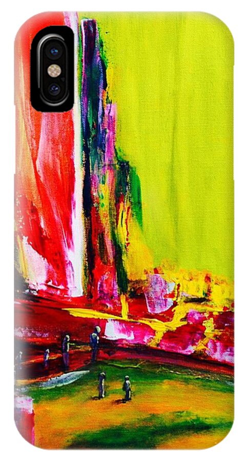 Original iPhone X Case featuring the painting All Aboard by ElsaDe Paintings
