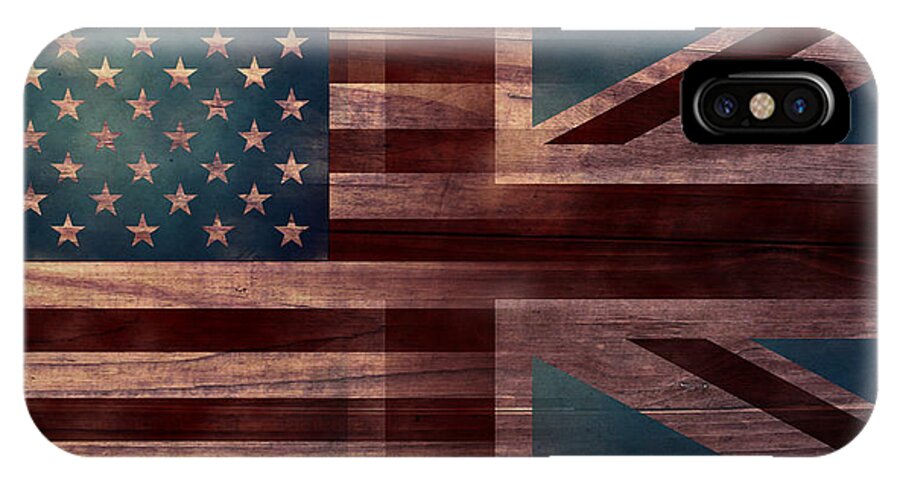American Flag iPhone X Case featuring the digital art American Jack III by April Moen